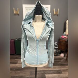 Lululemon Women's In Flux Hooded Jacket Reversible Blue Aqua Size 4 Gym